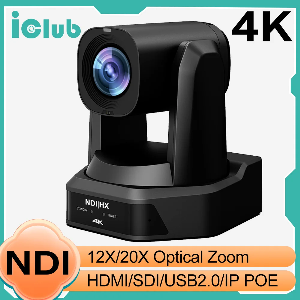 2Pcs 4K Video Live Streaming Camera 20X Zoom Ndi Ptz Camera Con Sdi Hdmi U3 Ip Poe E 1Pc Ptz Ndi Ip Poe Joystick Controller