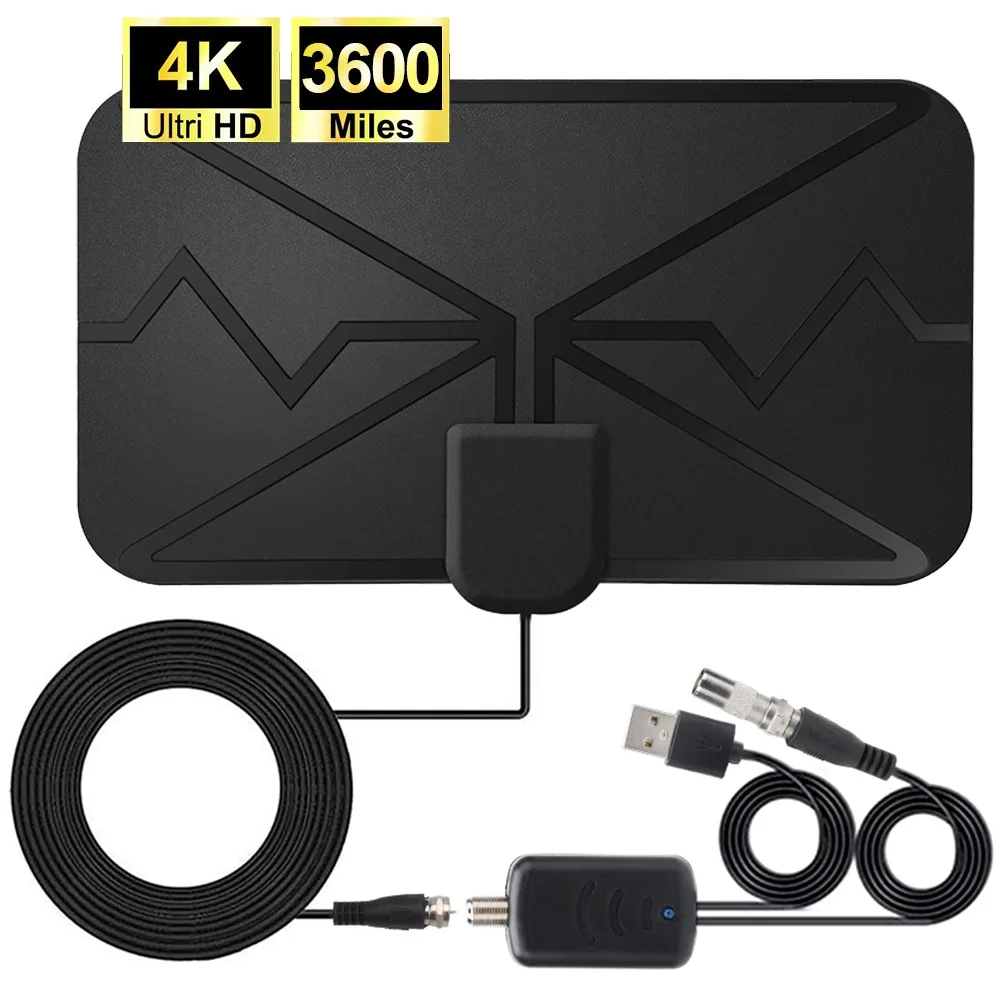 Miles Smart Tv Antenna 4K 25Db Digital Dvb-T2 1080P Antenna Con Amplificatore Booster Per Camper Barca Fuori Campeggio