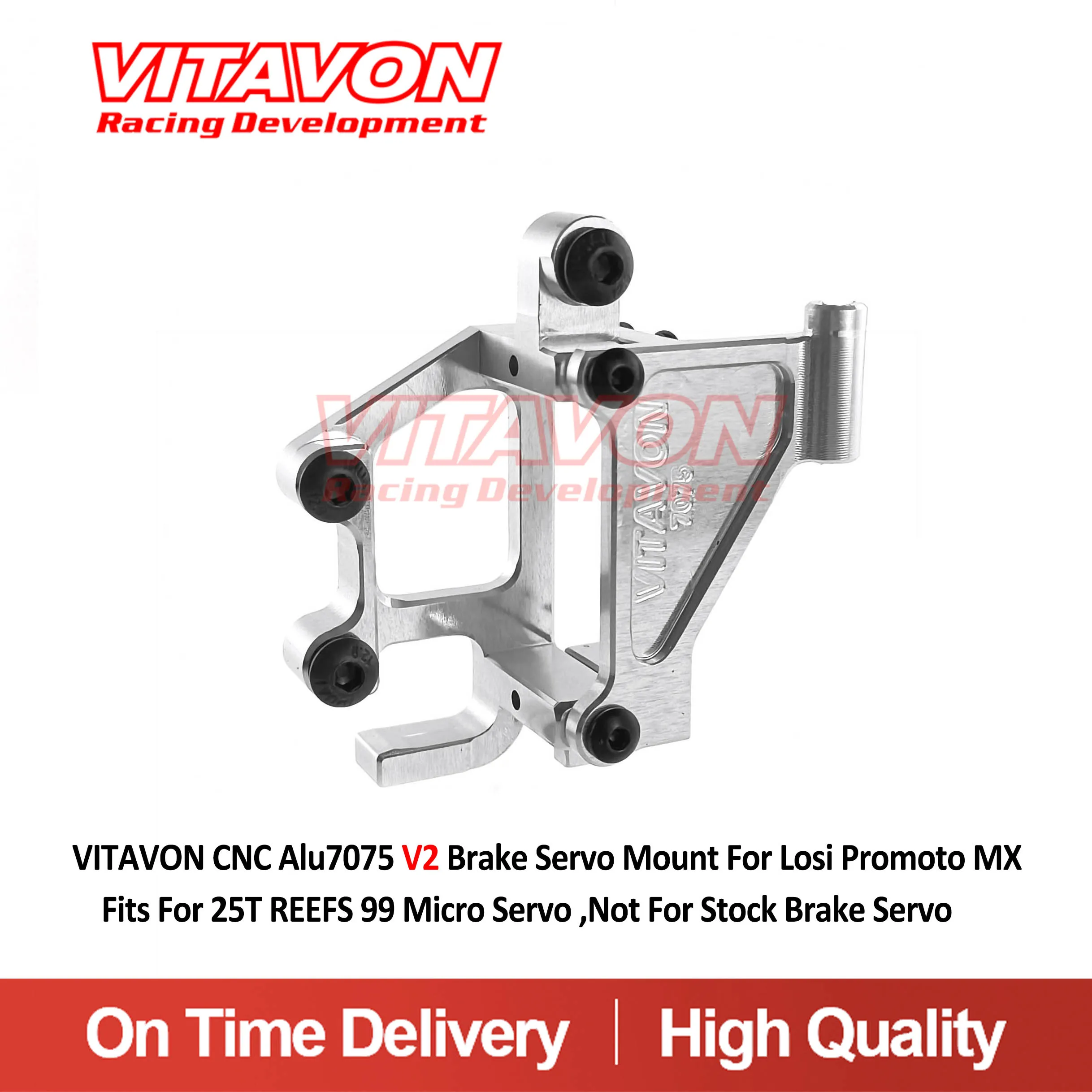 Vitavon Cnc Alu7075 V2 Servo Supporto Freno Per Losi Promo Mx Adatto Per 25T Barriere Corallina 99 Micro Servo, Non Per Servo Freno Di Serie