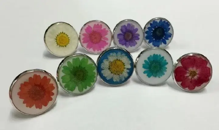 30 Pcs Unico Vero Fiore Anello Dolce Fiore Misto Unico Gioielli Pressati Ym