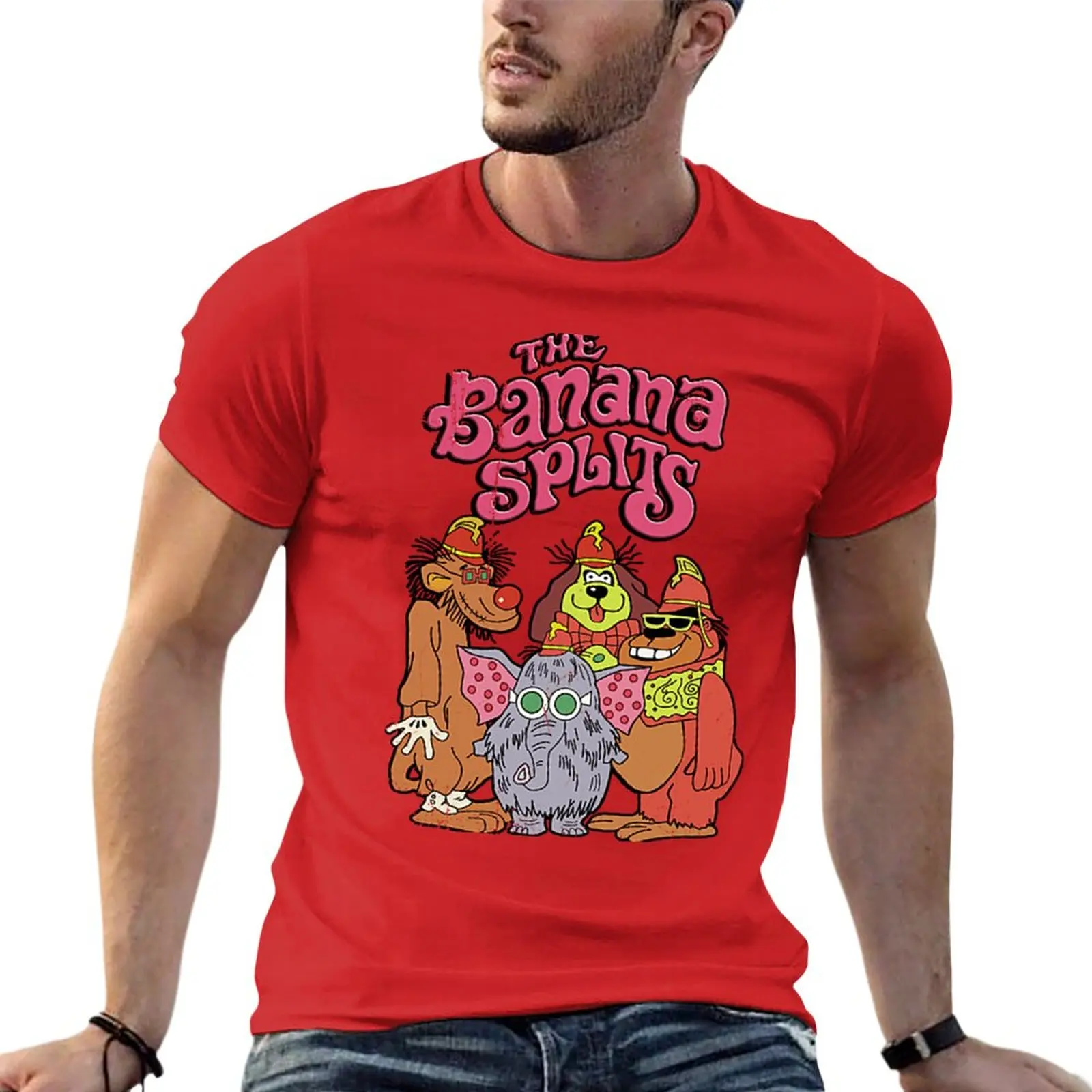 New Distressed Vintage Style Banana Split T-Shirt Grafica T-Shirt Divertente T-Shirt Grafica Da Uomo