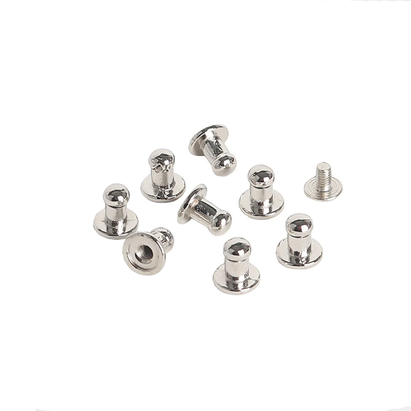 100Set 8Mm Argento In Lega Di Zinco 5Mm Testa Tonda Stud Spot Screwback Craftleather Bag Belt Chicago Button Screw Nail Rivet