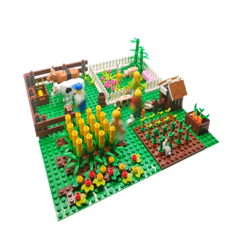 Moc Building Blocks Assemblaggio Figure Ragazza Sunshine Farm Manieri Piante E Animali Giocattoli Per Bambini