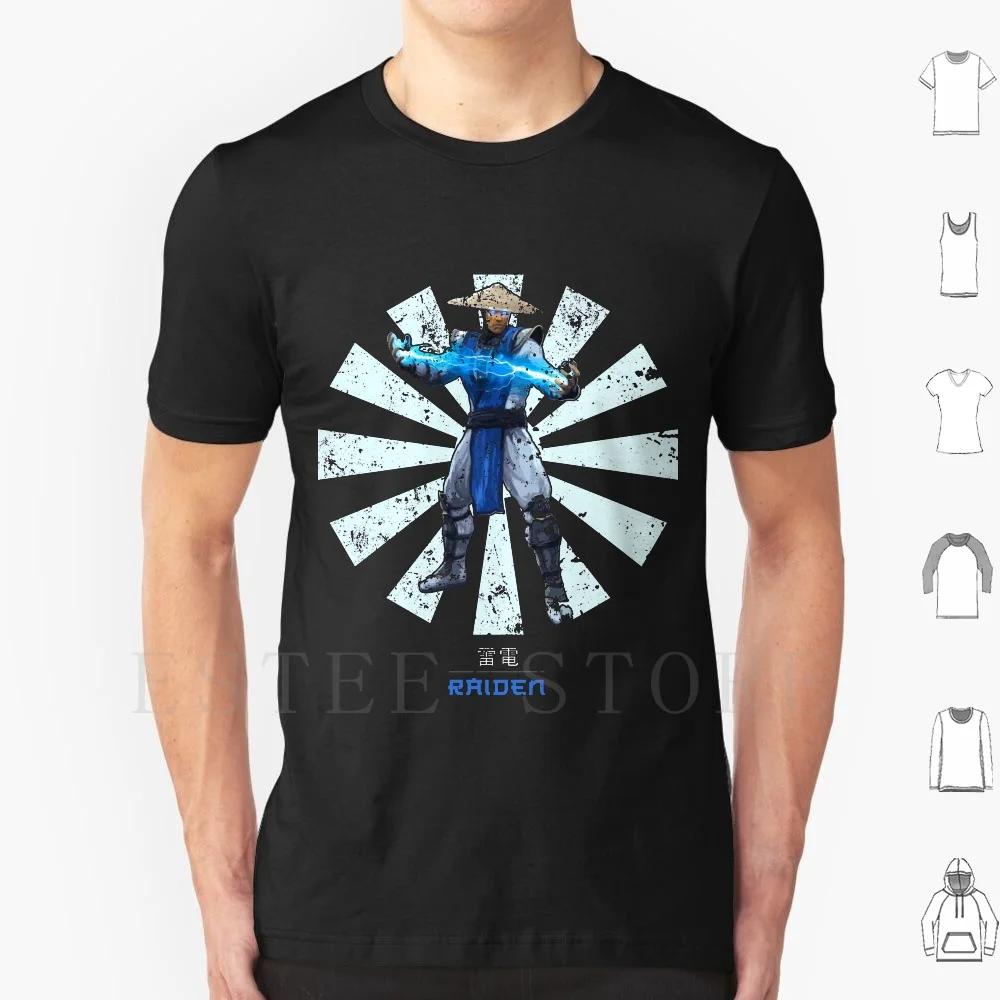 Raiden Retro Japanese Mortal Kombat T Shirt Stampa Cotone Mortal Mortal Kombat Mortal Kombat Dragon Sub Zero Raiden Scoripion