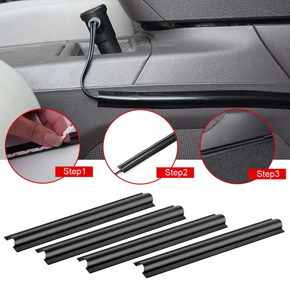 Car Interior Cable Line Sleeve Hidden Clamp Pipe Universal Car Data Black Cover Cablaggio Disposizione Dei Cavi Ricarica U6B8