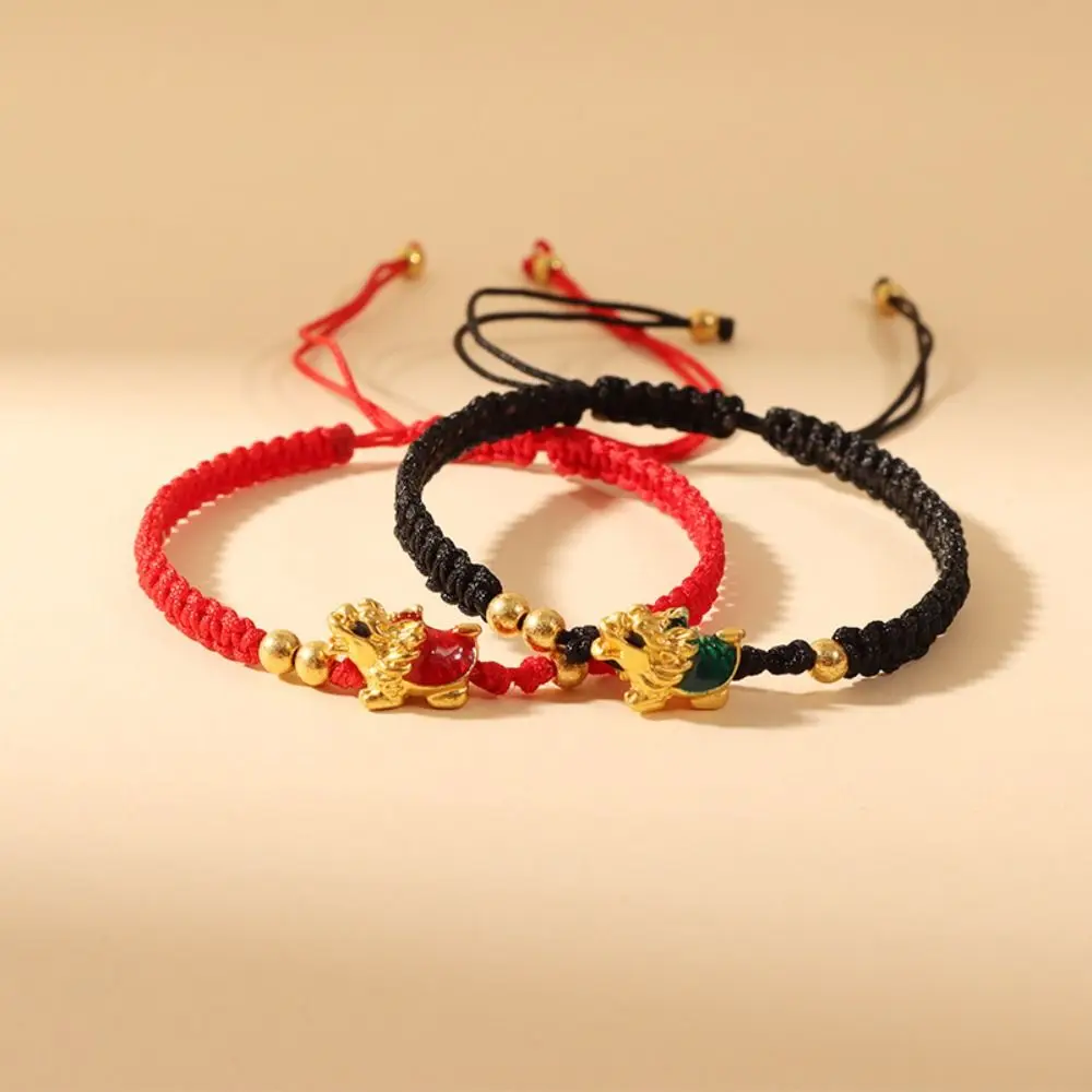 Dragon Year Zodiac Dragon Turtle Bracciale Lucky Dragon Jade Pendant Red Rope Bracciale Regalo Festivo Accessori Per Gioielli