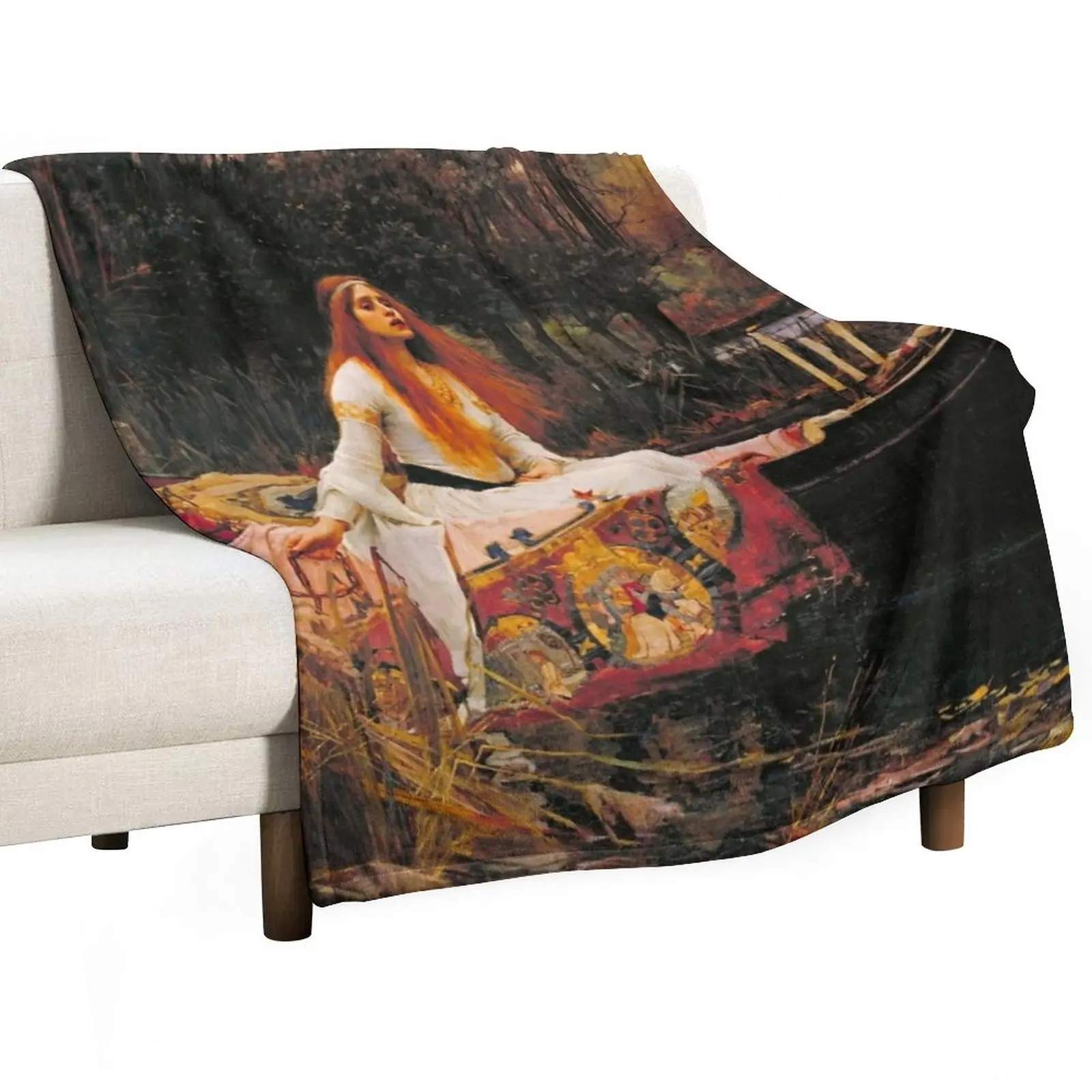 John William Waterhouse - The Lady Of Shalott Coperta Da Tiro Fluffy Shaggy Anime Nap Coperte