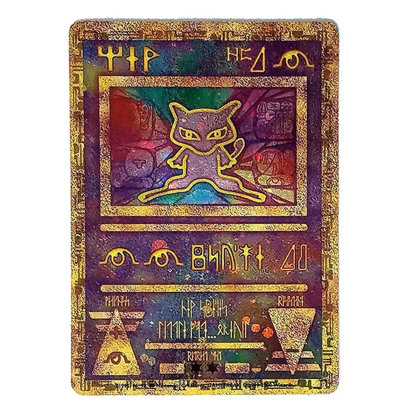 88 X63Mm Pokemon Mew Carta In Metallo Autofabbricata Carta D'Oro-Antica Collezione Mew Promos Giocattoli Per Bambini Regalo Di Compleanno Di Natale