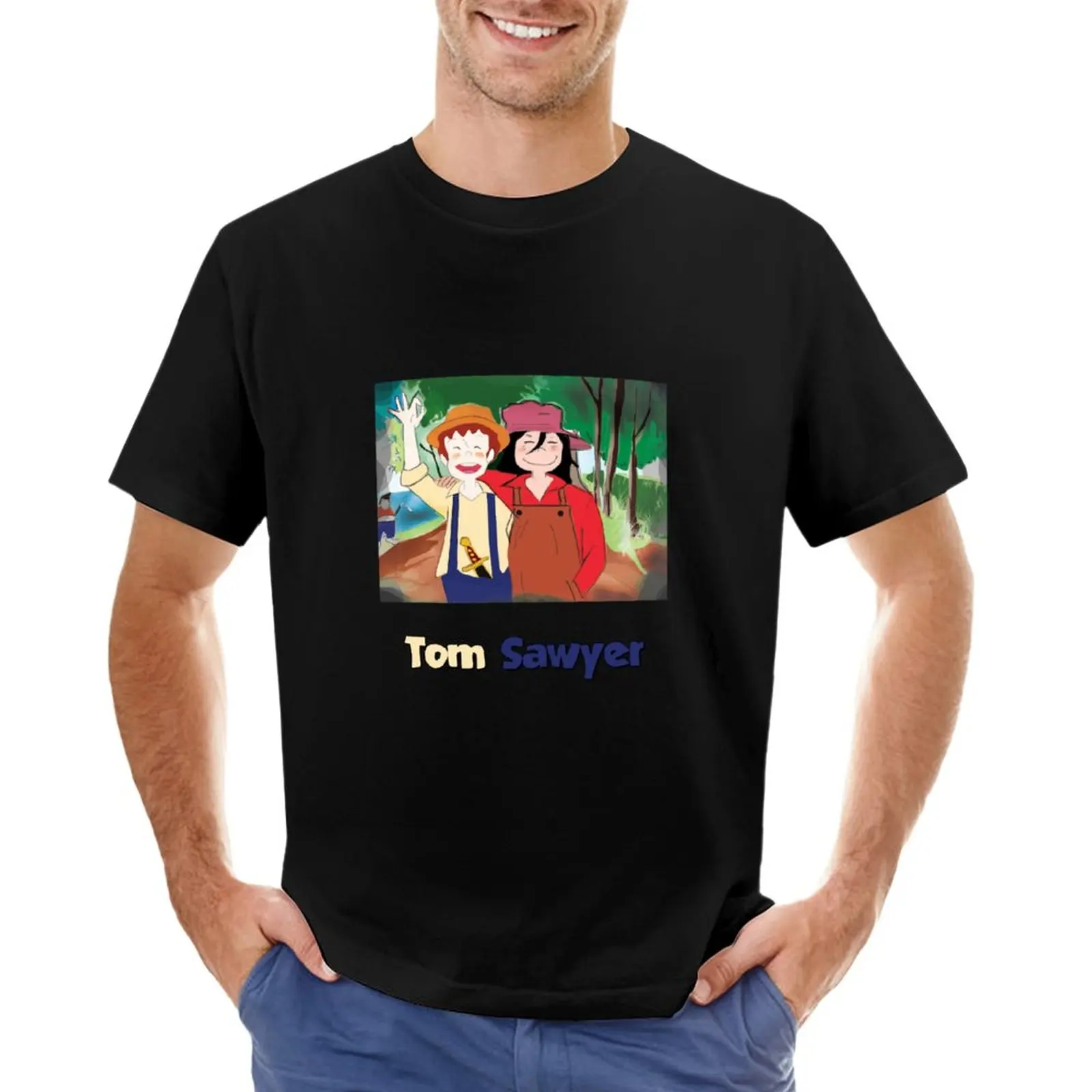 Tom Sawyer And Huckleberry Finn T-Shirt Vintage Clothes T-Shirts Man Men Clothing
