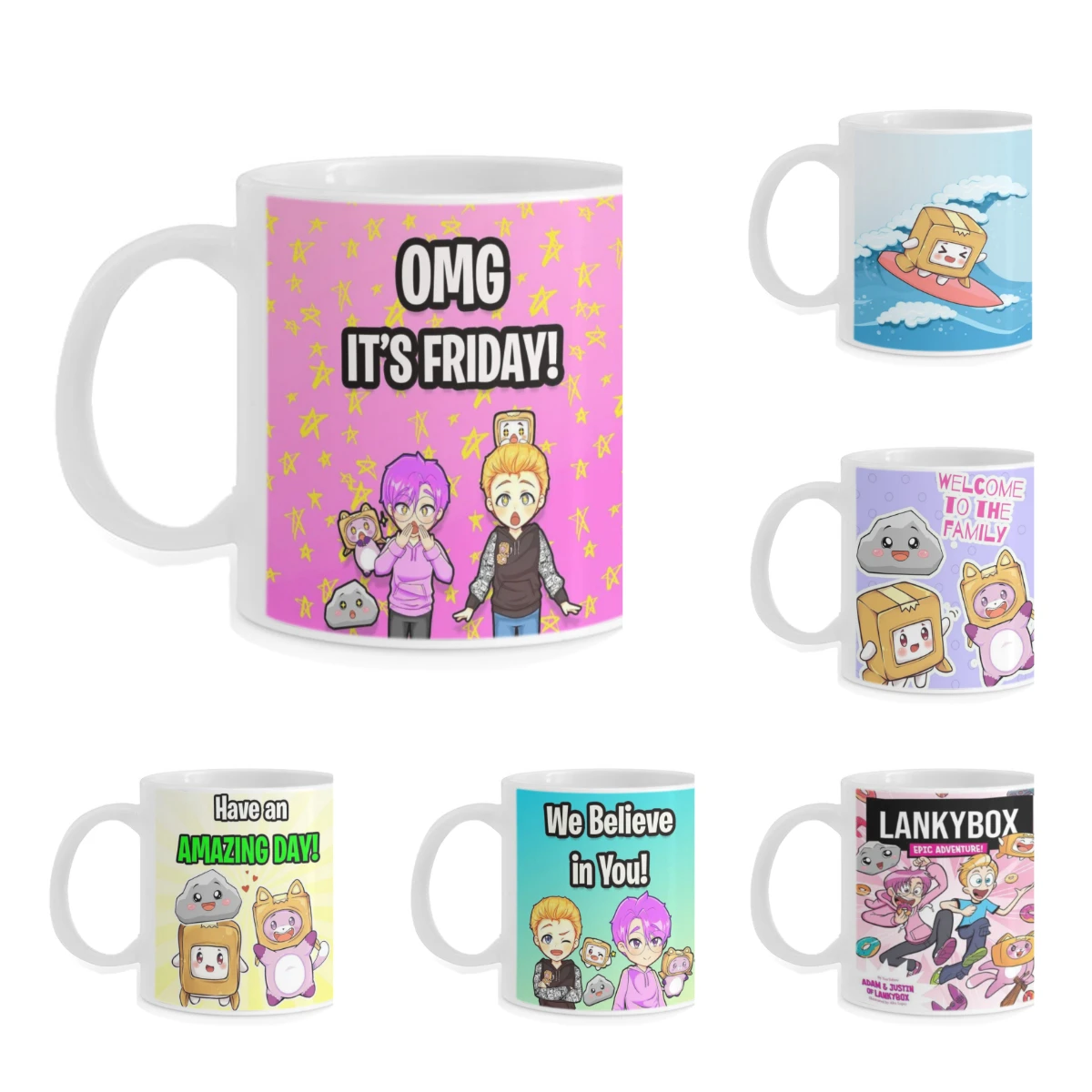 Lankybox Foxy Boxy Kawaii Ceramica Tazze Da Caffè Tazza Da Tè Tazze Da Latte Regali Bicchieri Da Caffè Termici