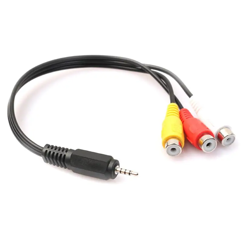 Cavo Adattatore Jack Stereo Da 2.5Mm Mini Av Maschio A 3Rca Femmina M/F Cavo Audio Video