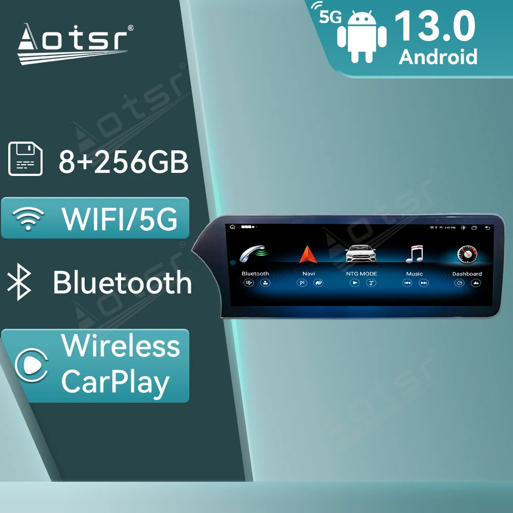 Aotsr 14.9 ''8 + 256G Android 13 Autoradio Per Mercedes C Glc W204 W205 Wifi Carplay Bt Google Touch Screen Lettore Multimediale