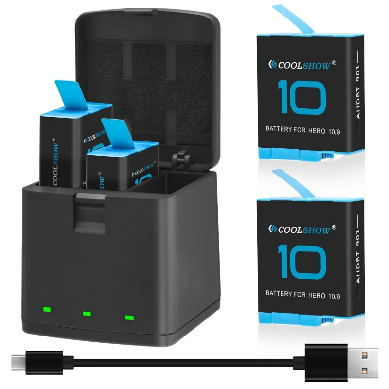 Batteria Da 1800Mah Per Gopro Hero10 Hero9 Hero12 Hero11 Go Pro Accessori Fotocamere Sportive Per Caricabatterie Gopro Hero 10