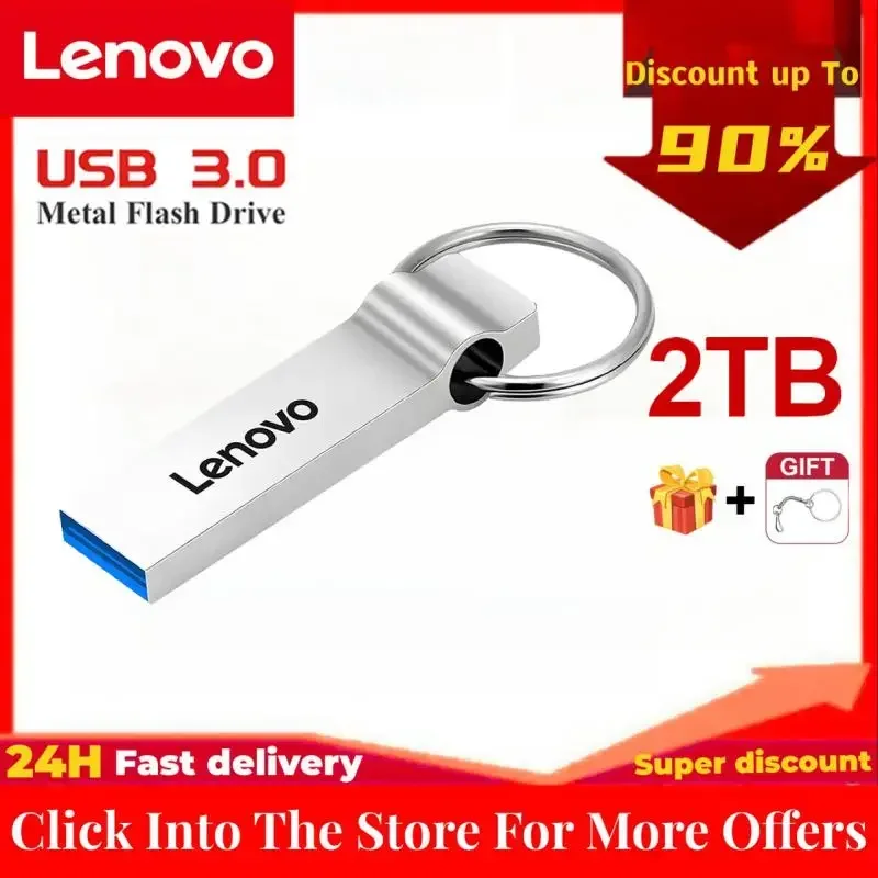 Lenovo 2Tb Pen Drive Usb 3.0 Flash Drive 1Tb Pendrive Flash Disk Mini Key Usb Memory Stick Per Android Micro/Pc Business Gift