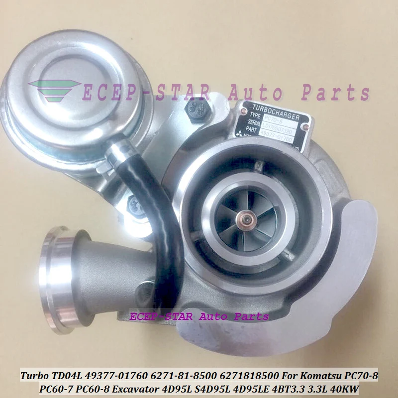 Turbo Td04L 49377-01760 6271-81-8500 6271818500 4937701760 Per L'Escavatore 4D95L 4D95Le 4Bt3.3 3.3L Di Pc60-8 Di Komatsu Pc60-7