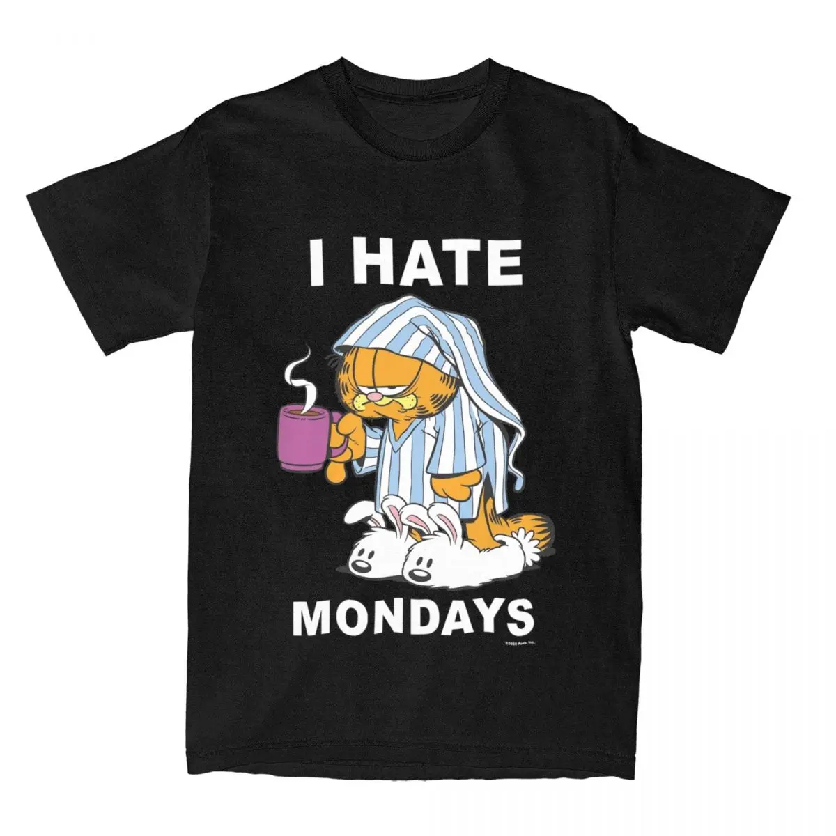 Novità Lazy Cat Garfield T-Shirt Uomo Donna Puro Cotone I Odio Il Lunedì Coffee Tees Shirt Nuovo Arrivo Top
