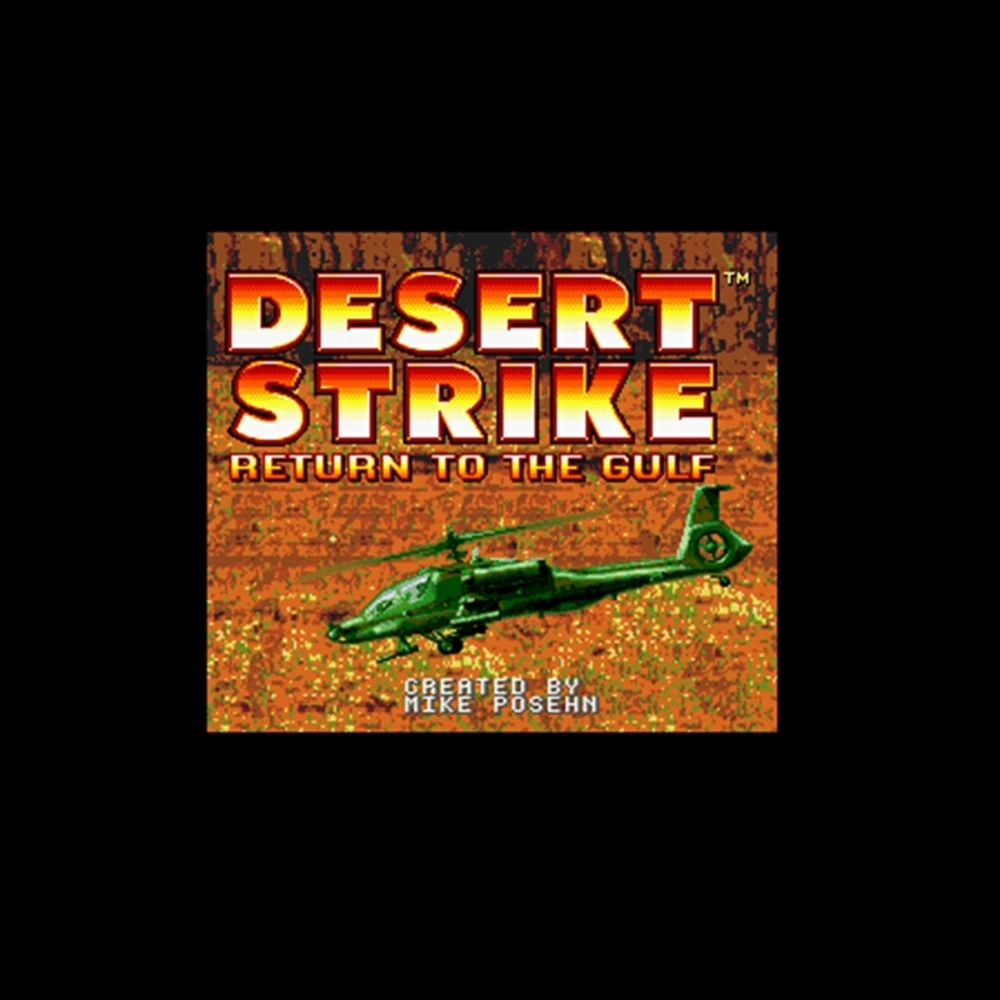 Desert Strike-Ritorno Al Golfo Versione Ntsc 16 Bit 46 Pin Grande Carta Da Gioco Grigia Per Giocatori Di Gioco Usa