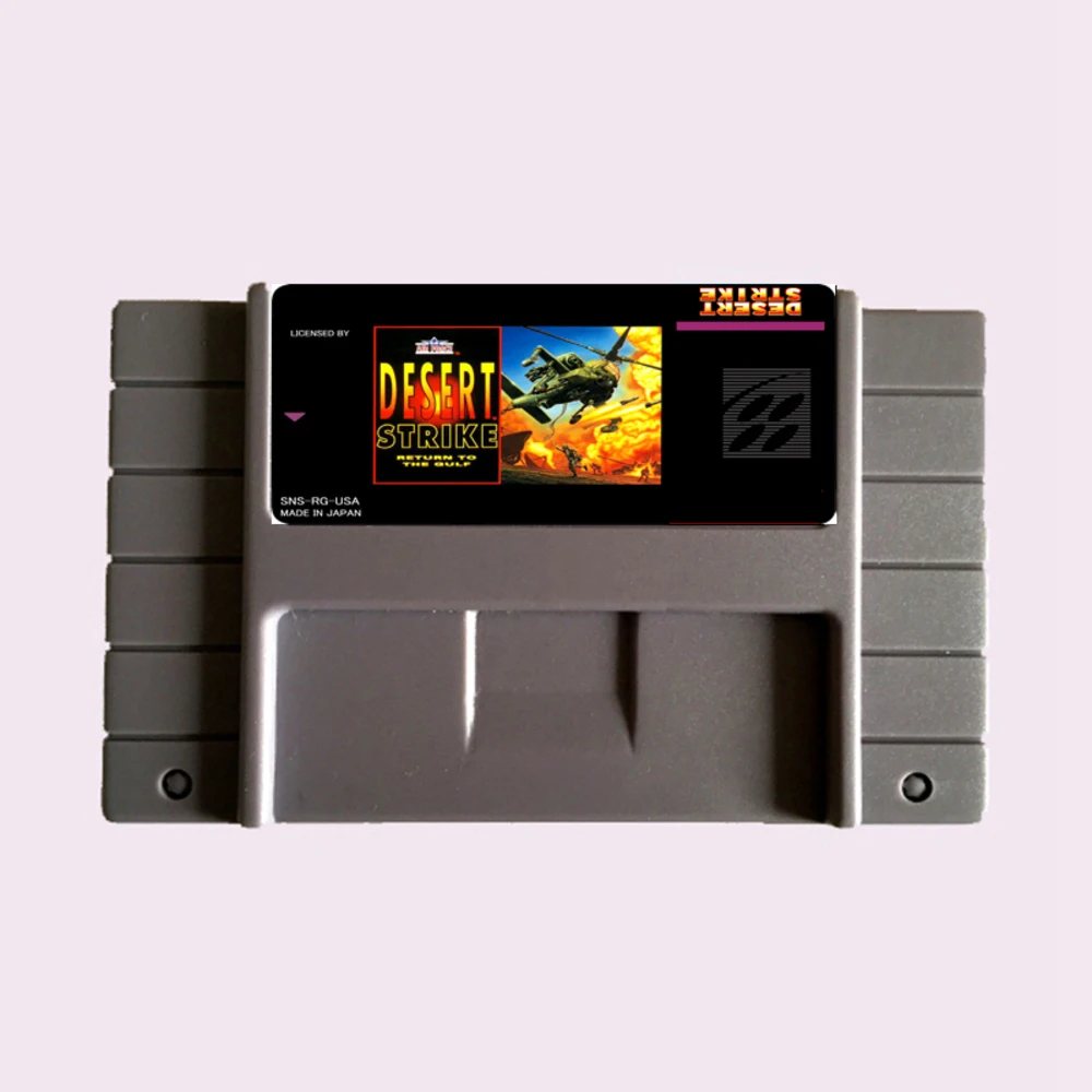 Desert Strike-Ritorno Al Golfo Ntsc 16 Bit 46 Pin Grande Carta Da Gioco Grigia Per Lettore Di Giochi Versione Usa