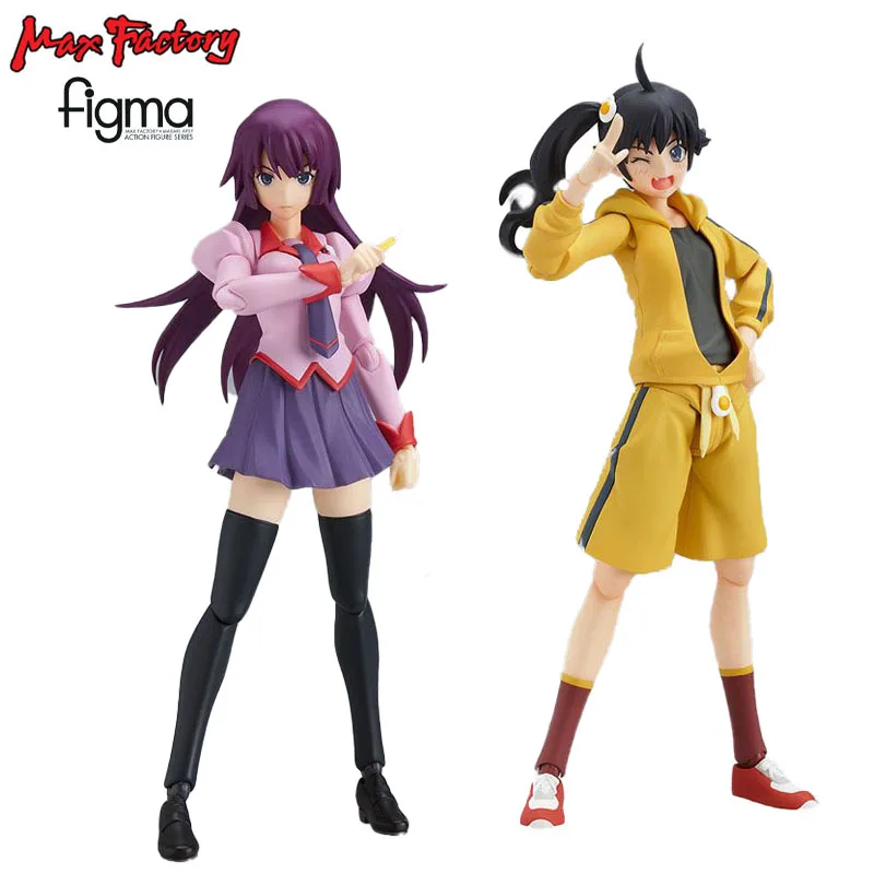 Original Genuine Max Factory Figma 155 Araragi Karen Figma 092 Senjougahara Hitagi Bakemonogatari Figure Anime Model Collection