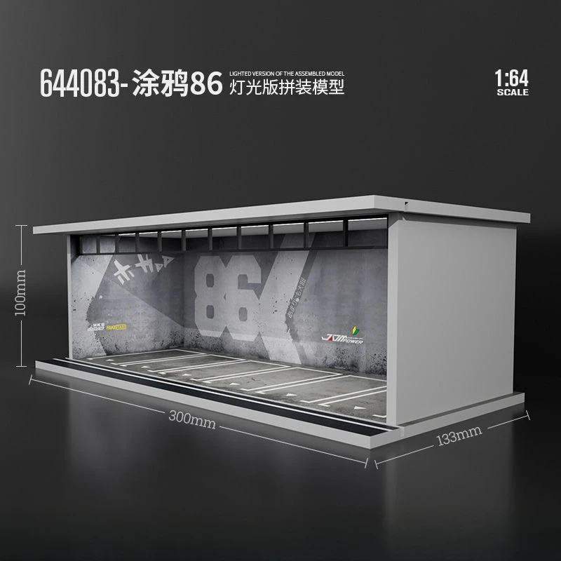 Timemmicro + Moreart Design Originale 1:64 86 Graffiti Jdm Tema Garage Lighting Version Assembly Scene Model