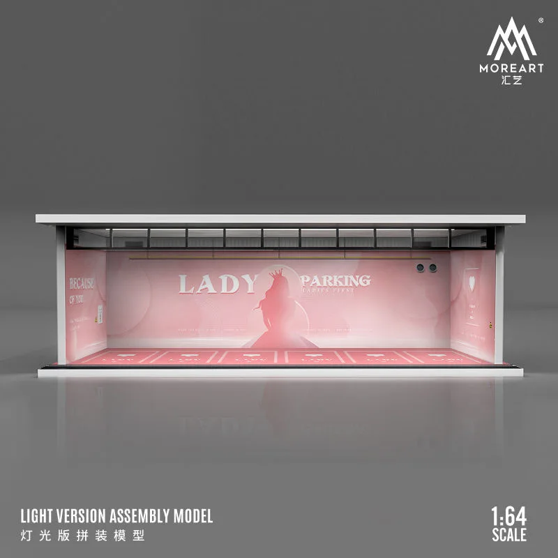 Timemmicro + Moreart Design Originale 1:64 Pink Goddess Parking Garage Lighting Version Assembly Scene Model