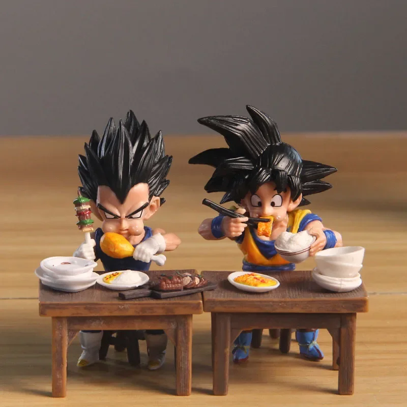 Dragon Ball Z Anime Figure Son Goku Vegeta Eat Food Action Figurine Pvc Statue Model Collection Decorazione Regali Festival Toys