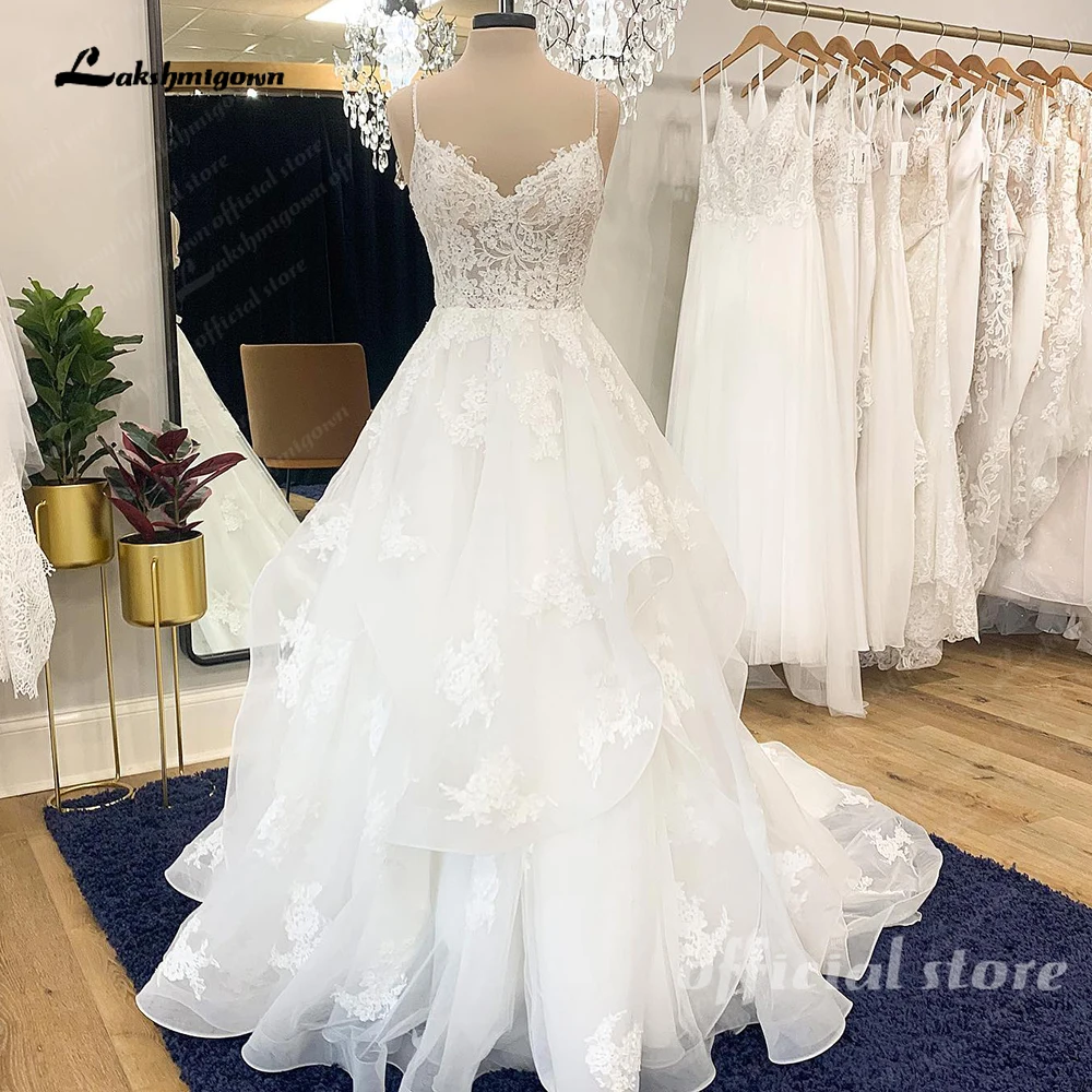 Lakshmigown Spaghetti Straps Ruffles Sposa Abiti Da Sposa Brautkleid 2024 Vestidos Princess Women Church Abiti Da Sposa