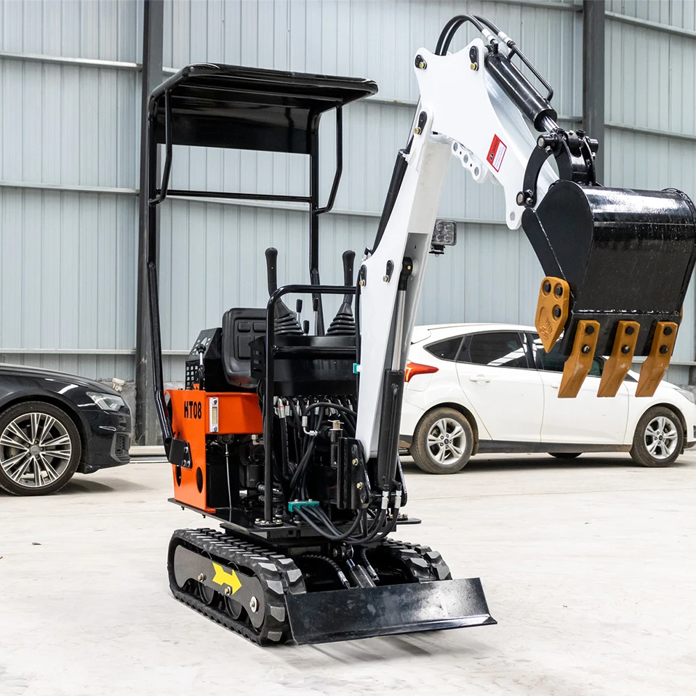 Escavatore Ht08 Un Anno Di Garanzia Micro Bagger Con Cingoli In Gomma/Mini Escavatori Con Motore Koop Standard Euro 5
