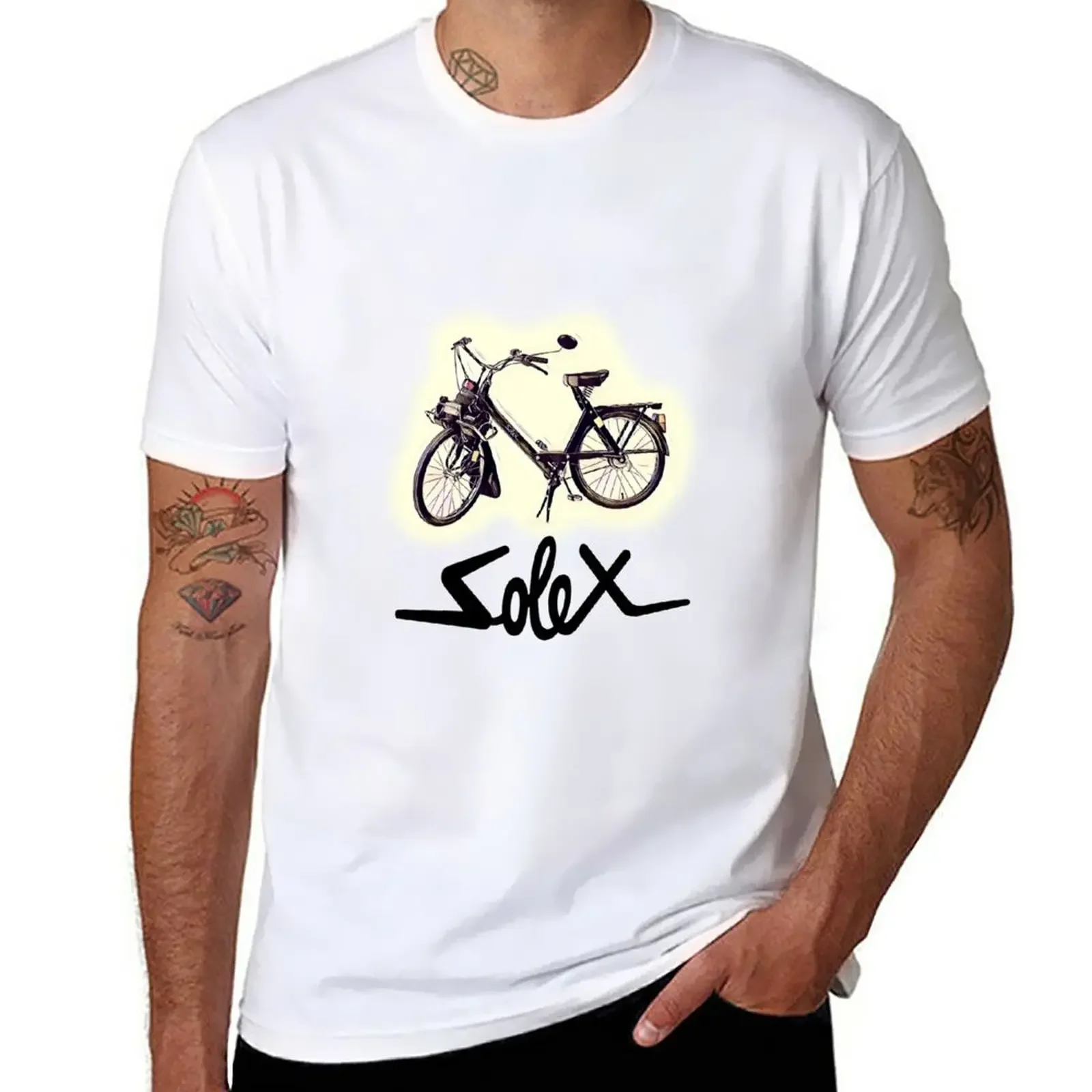 T-Shirt Vintage Velosolex Animal Prinfor Boys Oversize Plain Men Clothing