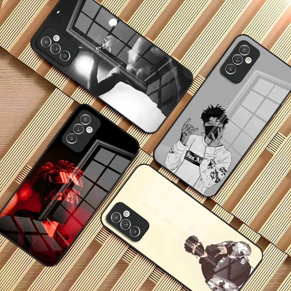 Phone Case For Samsung Uk S-Scarlxrd S20 S30 Rapper S21 S32 S23 S24 S9 S10E Note 20 10 Pro Ultra Plus Glass Luxury Cover