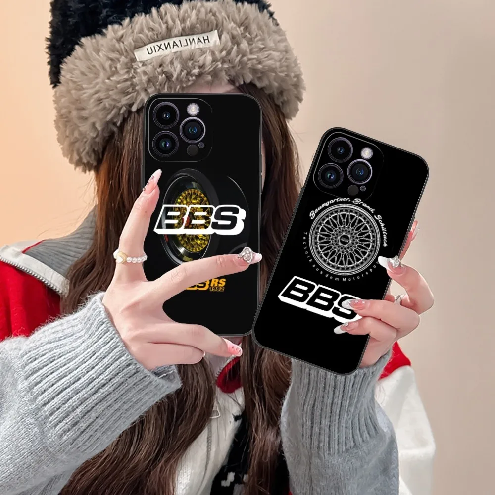Fashion B-Bbs Mobile Rim Cell Phone Case For Iphone 15 14 13 12 11 X Xr Xs 8 7 Pro Max Plus Mini Black Soft Phone Cover Funda