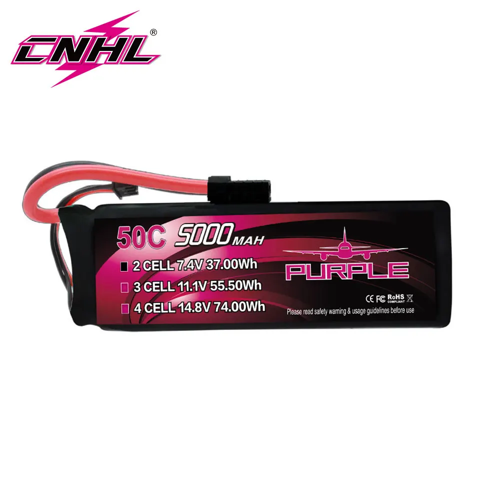Cnhl 2S 3S 4S Batteria Lipo 5000Mah 50C 7.4V 11.1V 14.8V Con Spina Trx Per Rc Car Traxxas Slash Rustler Truck Tank Buggy Truggy