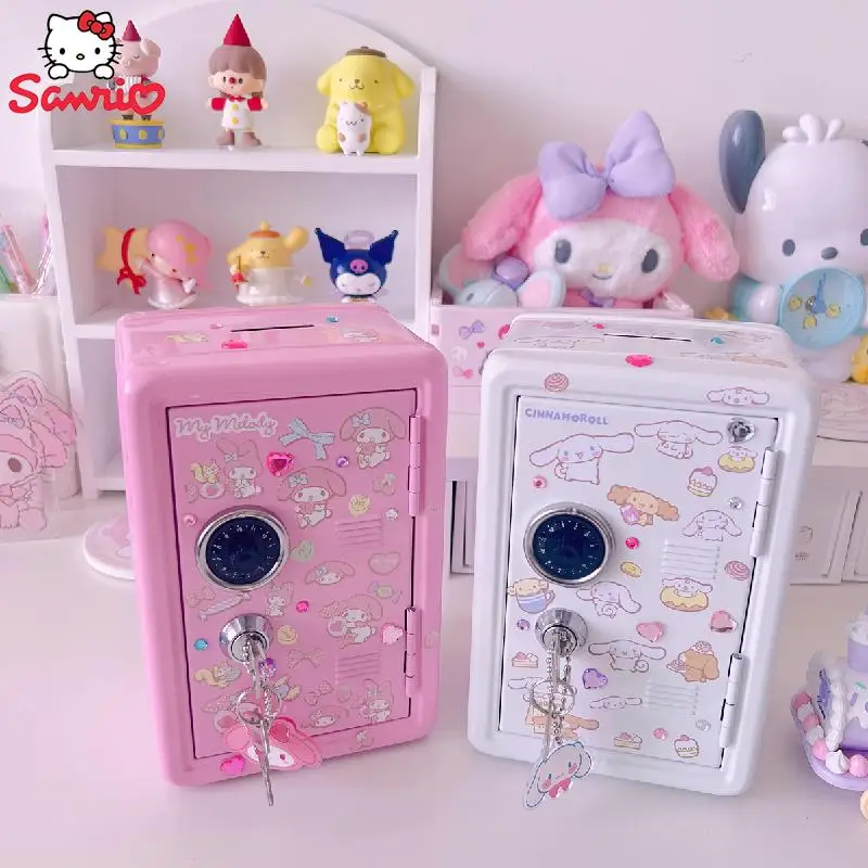 Cartone Animato Fai Da Te Sanrio Kuromi Safe Mini Hello Kitty Storage Box Kawaii Cinnamoroll Desktop Locked Piggy Bank Giocattolo Per Bambini Festival