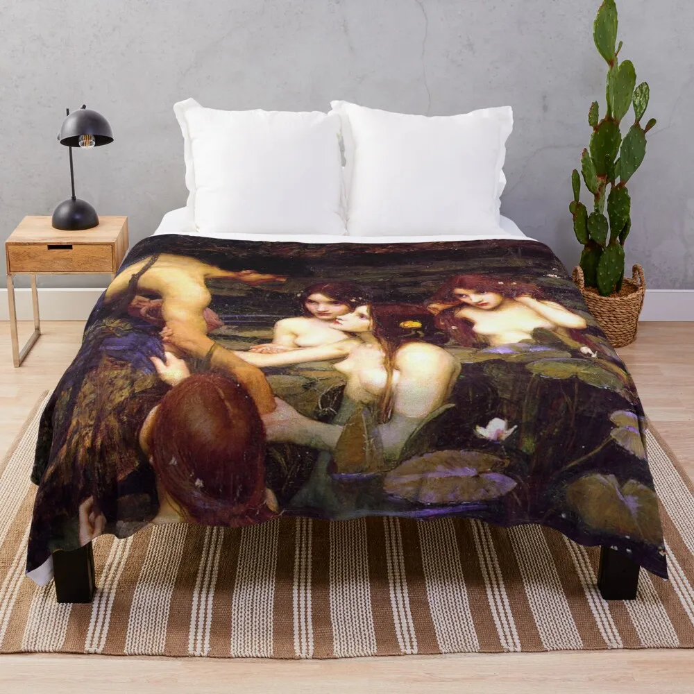 Hylas And The Nymphs - John William Waterhouse Throw Blanket Soft Bed Blankets Softest Blanket Fashion Sofa Blankets
