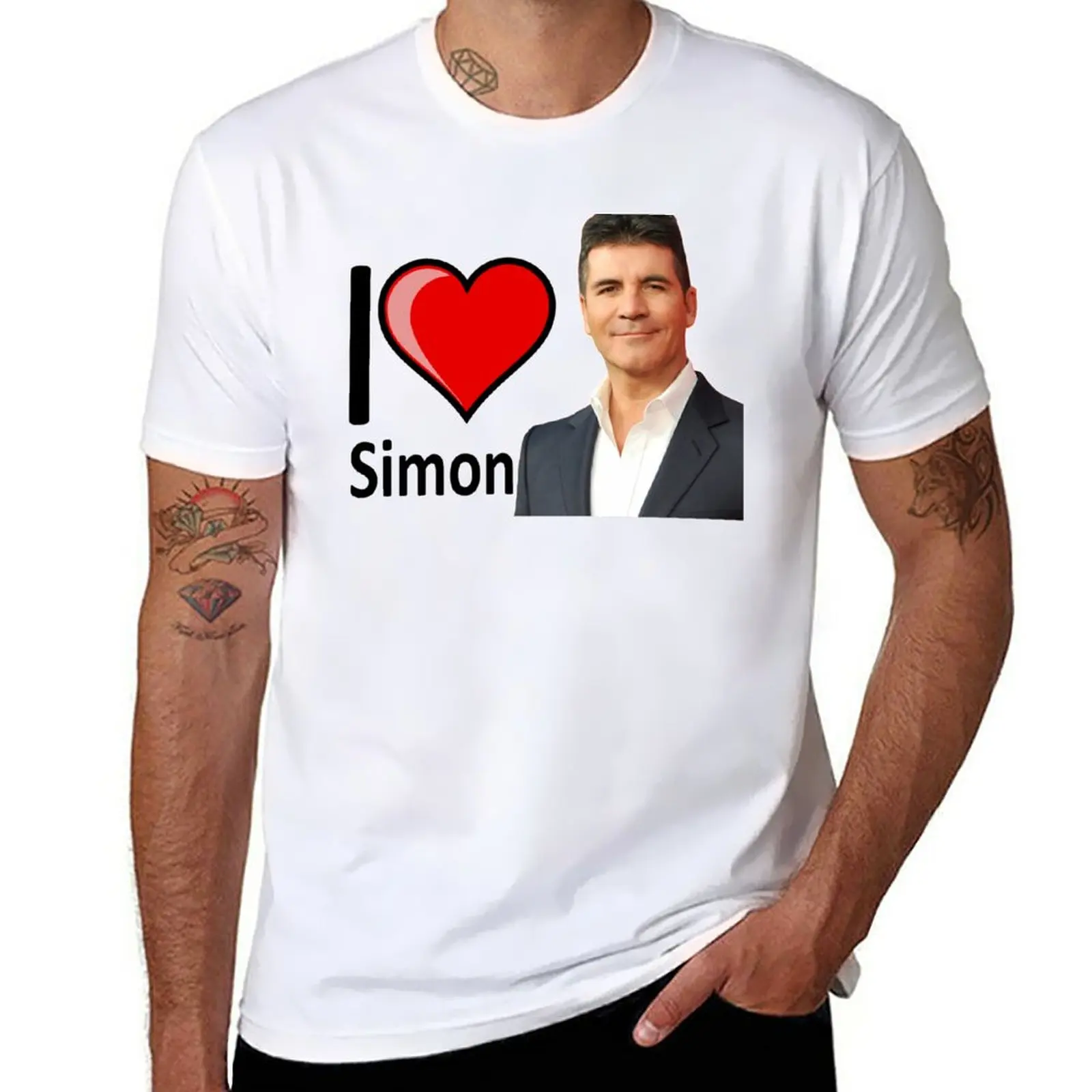 New I Love Simon Cowell T-Shirt Magliette Vuote Magliette Divertenti Di Moda Coreana Per Uomo