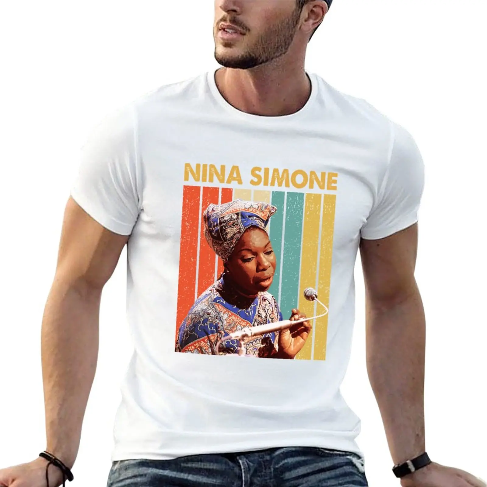 New Vintage Nina Black Simon T-Shirt Ragazzi T-Shirt T-Shirt Uomo T-Shirt Oversize Plain Black T-Shirt Uomo