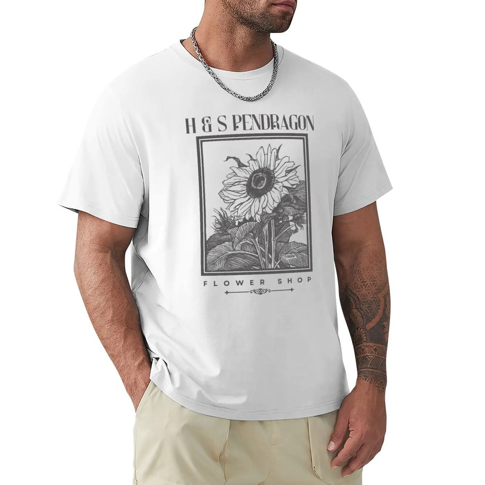 H & S Pendragon Flower Shop T-Shirt Sport Fans Cute Tops Oversize Summer Top T-Shirt Da Uomo