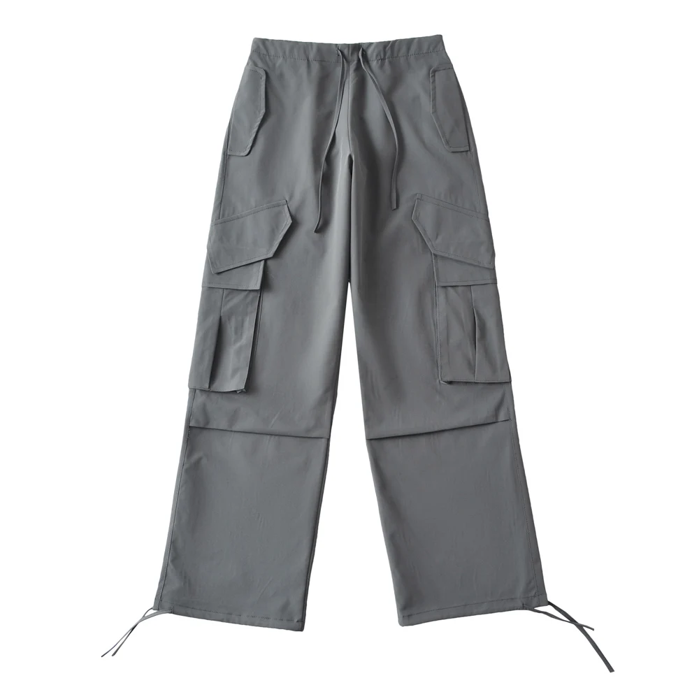Pantaloni Cargo Neri Moda Coreana Donna Y2K Abbigliamento Donna Pantaloni Larghi Tasche Laterali Pantaloni Wmoens Pantaloni Larghi Cargos Rosa