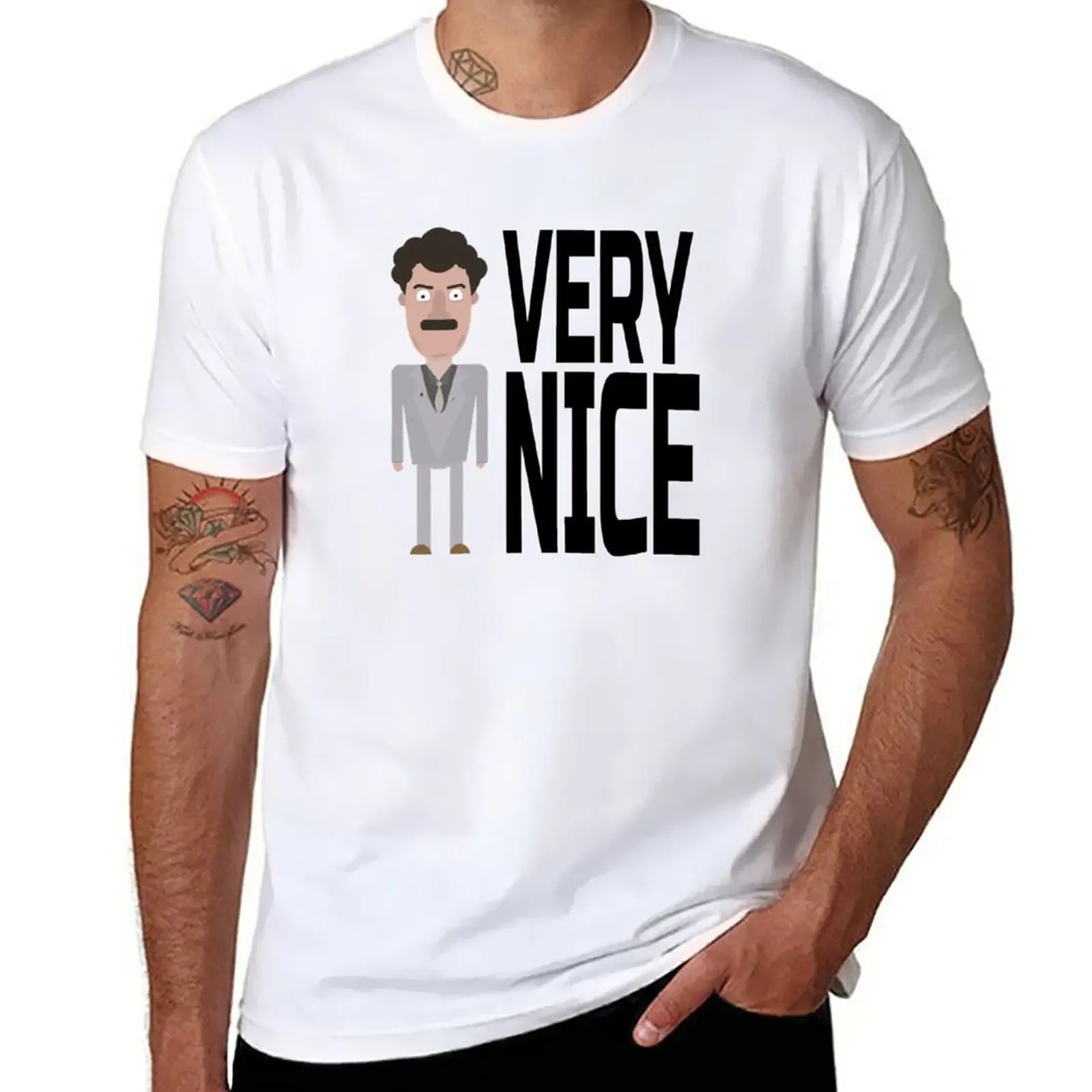 Borat Vector Molto Bella Citazione T-Shirt Blanks Magliette Moda Coreana Per Uomo Cotone