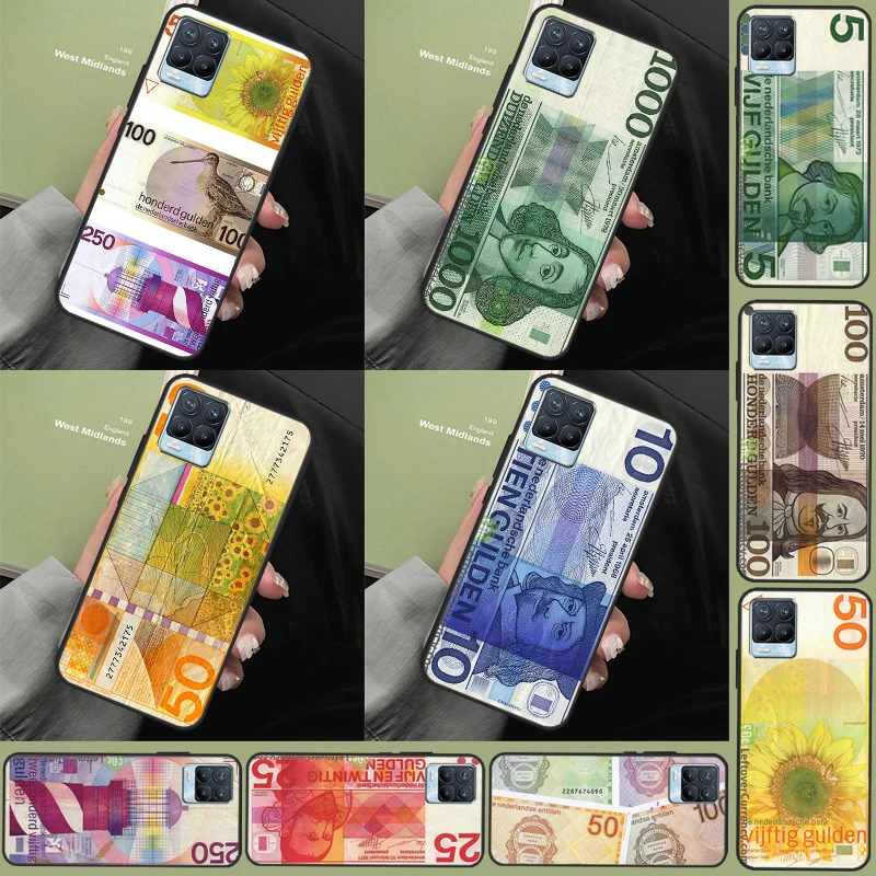 Netherland Dutch Guilder Money Case Per Realme 10 11 Pro Plus C55 C35 C33 C31 C30 C25S C21Y C15 C11 Gt Neo 5 3 2T 3T Cover