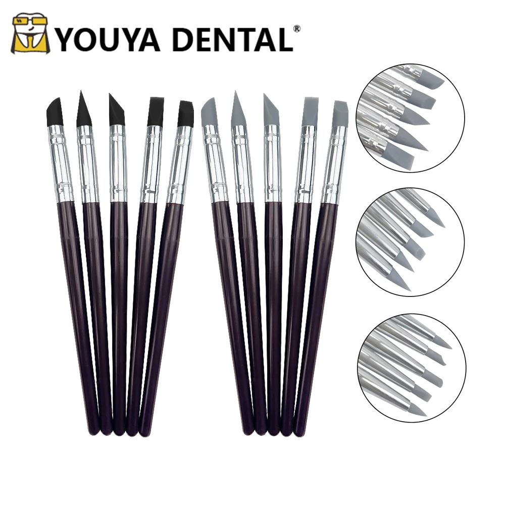 5Pcs Dental Porcelain Pen Pennarelli In Resina Per Modellare I Denti Adesivo In Silicone Composito Strumenti Per Sbiancare I Denti In Porcellana