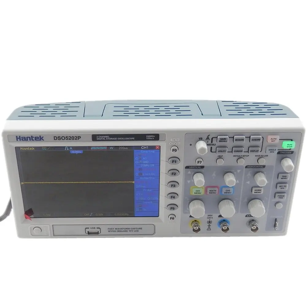 Oscilloscopio Digitale 200Mhz Hantek Dso5202P Larghezza Di Banda 2 Canali Pc Usb Lcd Portatile Osciloscopio Portatil Utensili Elettrici