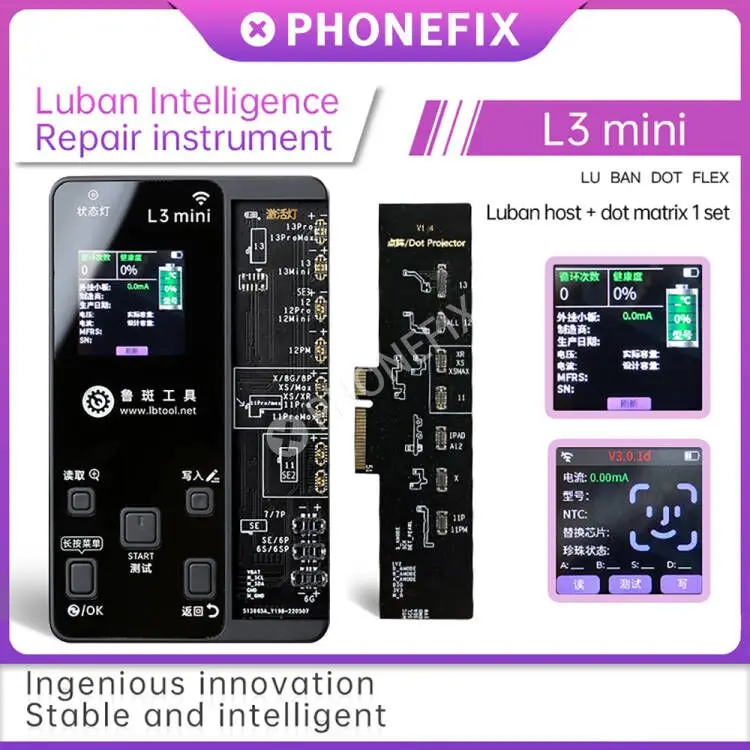 Luban Iface L3 Mini Face Dot Matrix Battery Tester Dot Projector Luban Intelligence Repair Instrument Per Iphone X-13 Pro Max