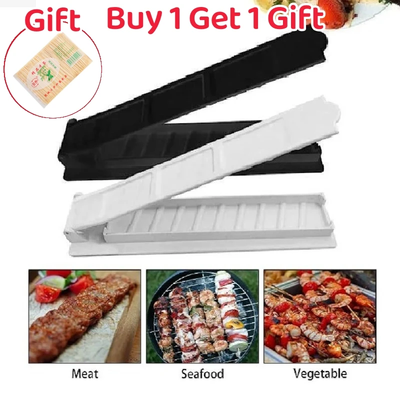 Single Row Kebab Maker Bbq Meat Spiedino Machine Kebab Press Maker Plastica Riutilizzabile Bbq Spiedino Maker Kebab Preparazione Bbq Tool