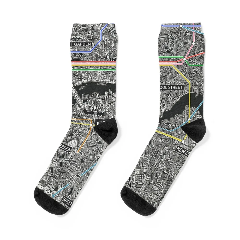 London City Map Subway Underground Socks Uomo Cotton Calzini Corti Da Uomo Di Alta Qualità Da Donna