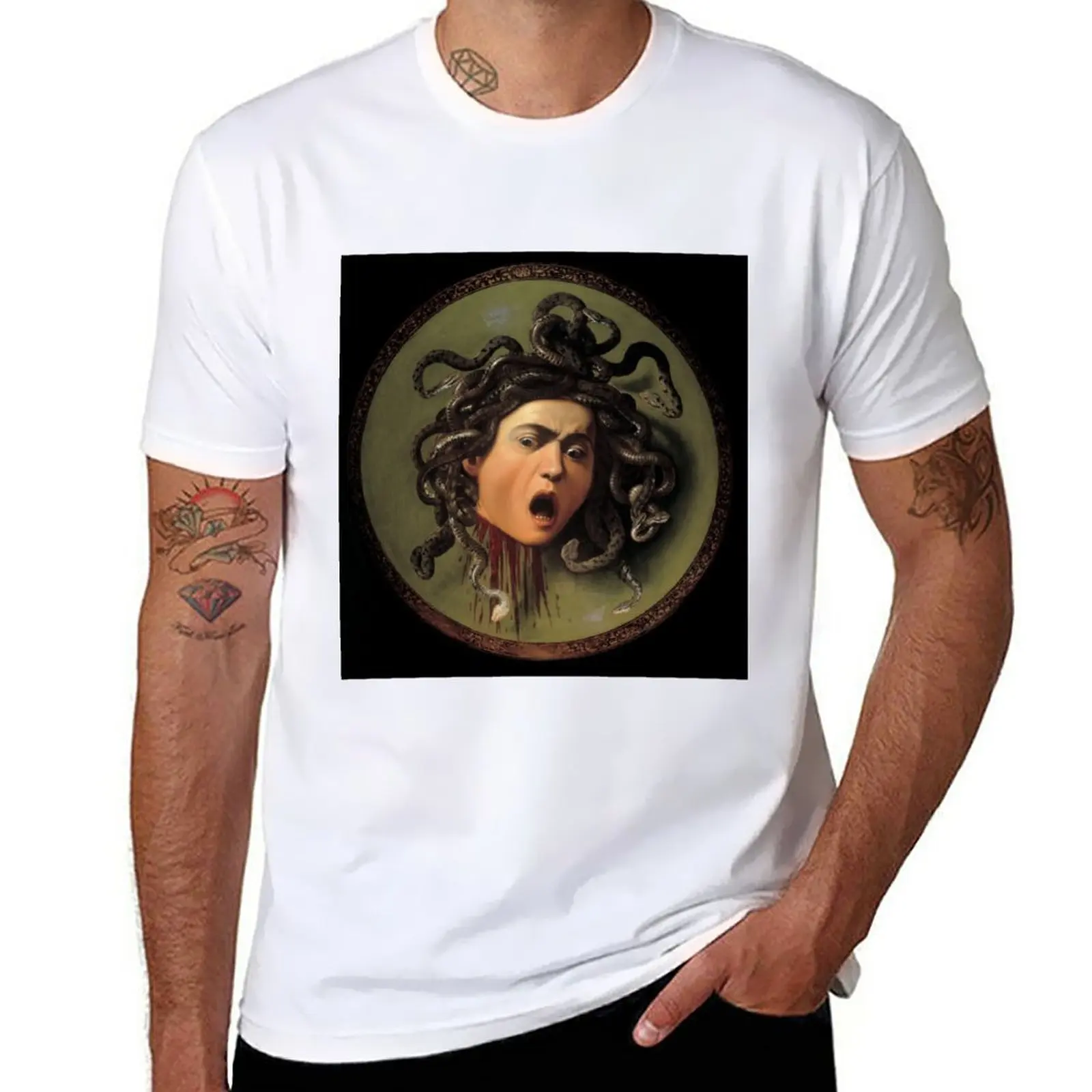 Medusa-Caravaggio T-Shirt Manica Corta Tee Sublime Customizeds Tees T-Shirt Oversize Da Uomo