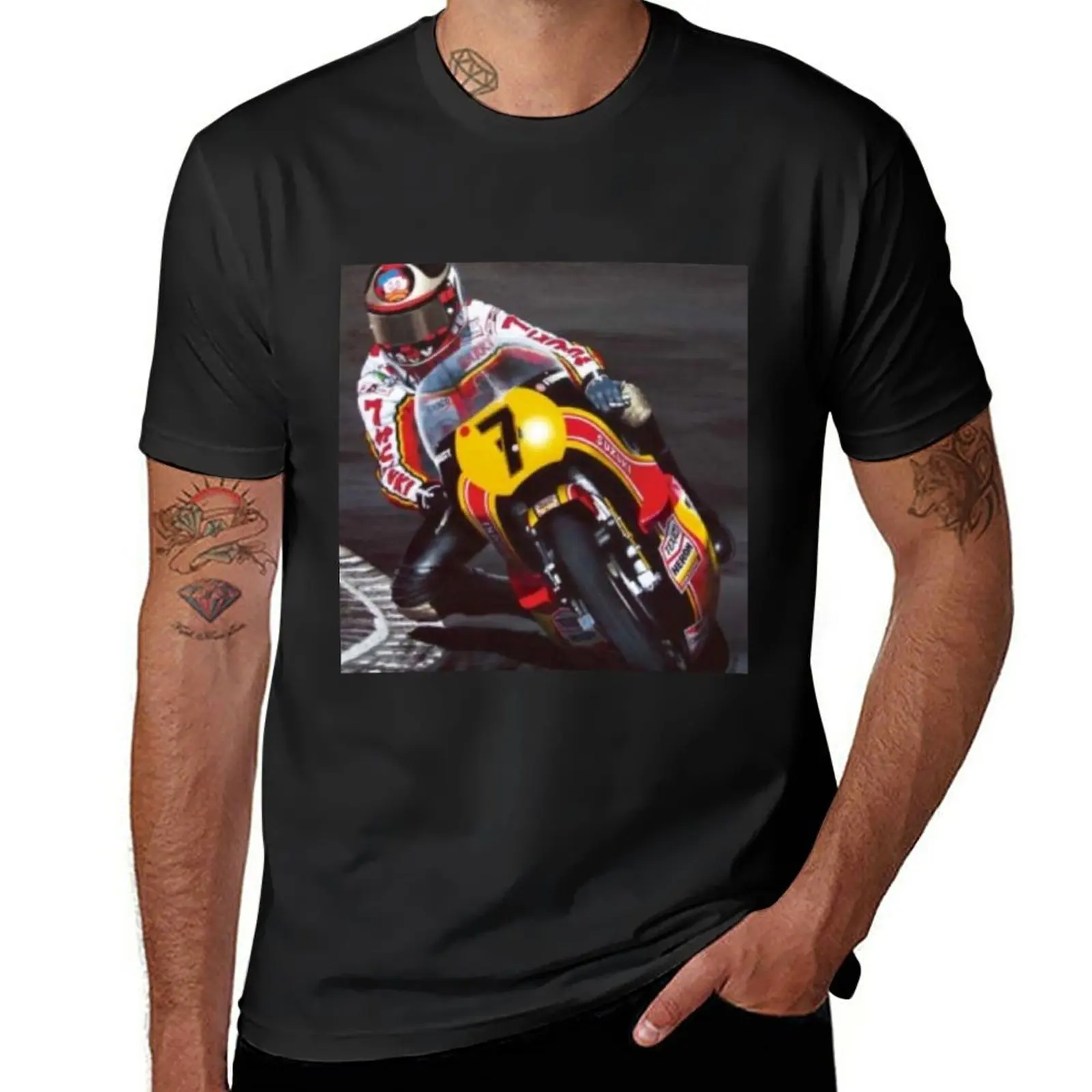 Barry Sheene, Numero 7 T-Shirt Oversize Oversize Top Abbigliamento Uomo