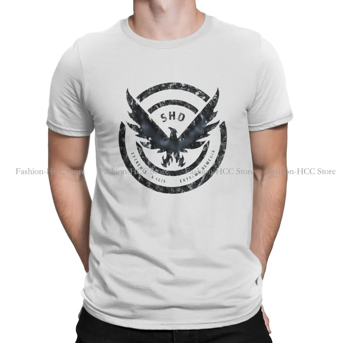 The Division 2 Shd Magliette In Poliestere Shd Logo Distressed Black Personalizza Maglietta Da Uomo Magliette Divertenti