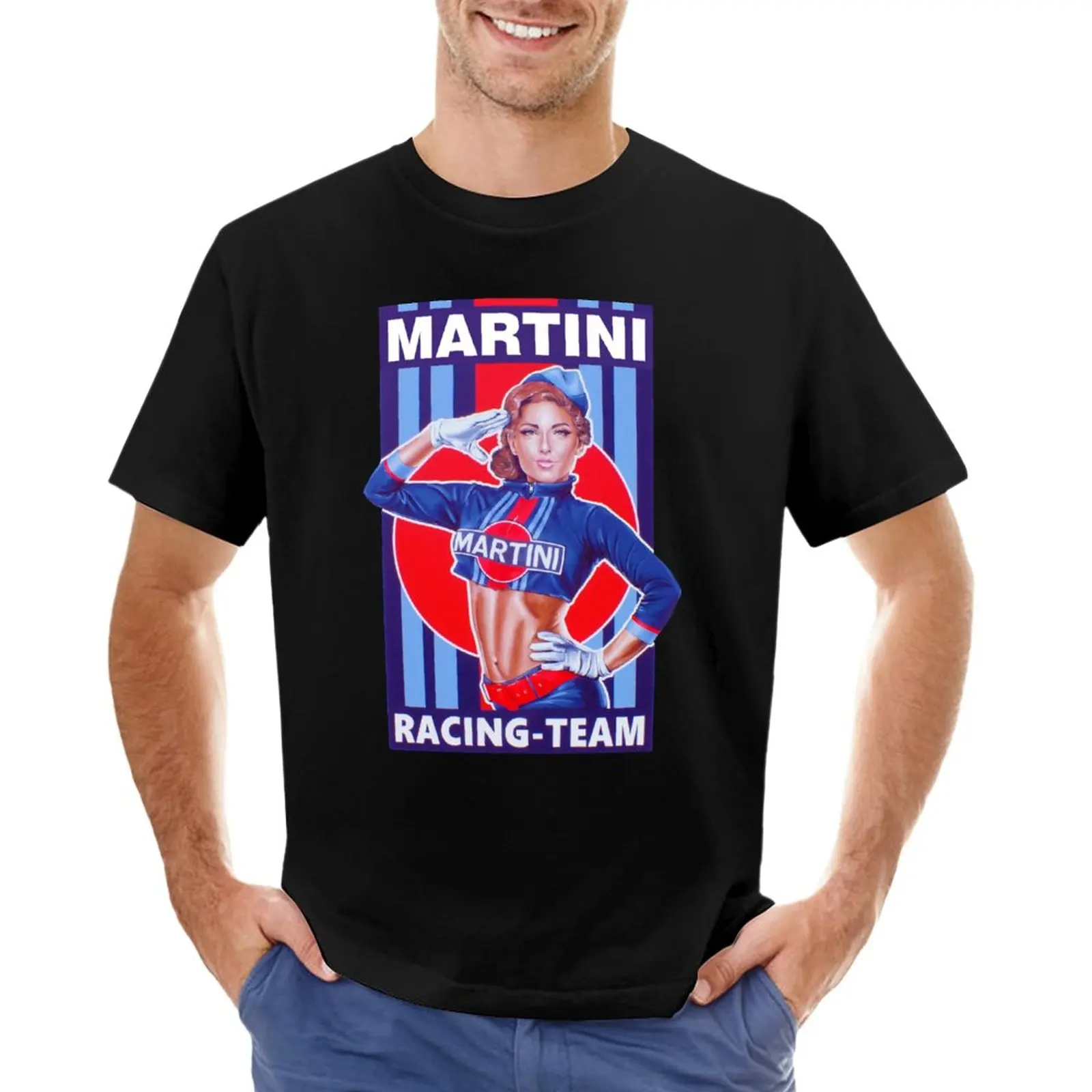 Martini Racing Pin Up T-Shirt Short Sleeve Tee Black T Shirt New Edition T Shirt Graphics T Shirt Short Sleeve Tee Men