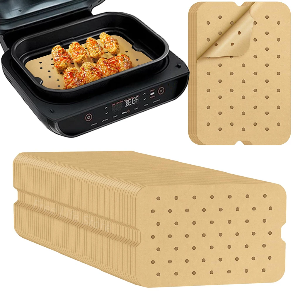 200 Pz Friggitrice Ad Aria Fodere Usa E Getta Rettangolo Airfryer Carta Pergamena Per Ninja Foodi Grill Bbq Tappetino Da Forno Accessori Da Cucina